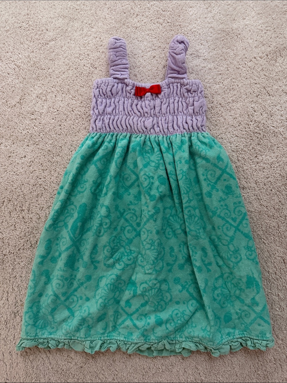Girls Disney Little Mermaid Towel Dress Cover Up